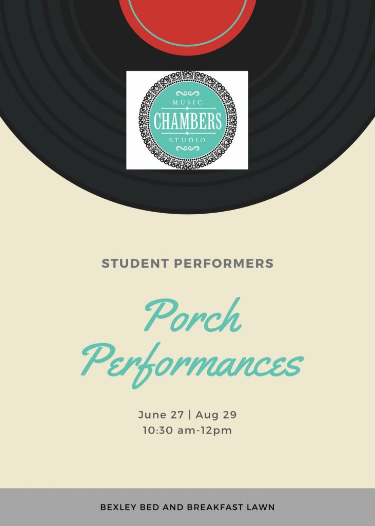 porch performance Music Piano Violin Viola Bass Cello Strings Singing Voice Guitar Ukulele Brass Trumpet Euphonium Woodwinds Oboe Flute Saxophone Clarinet Drums Percussion Lessons Classes Teachers Instructors Online Virtual Columbus, OH Bexley, OH