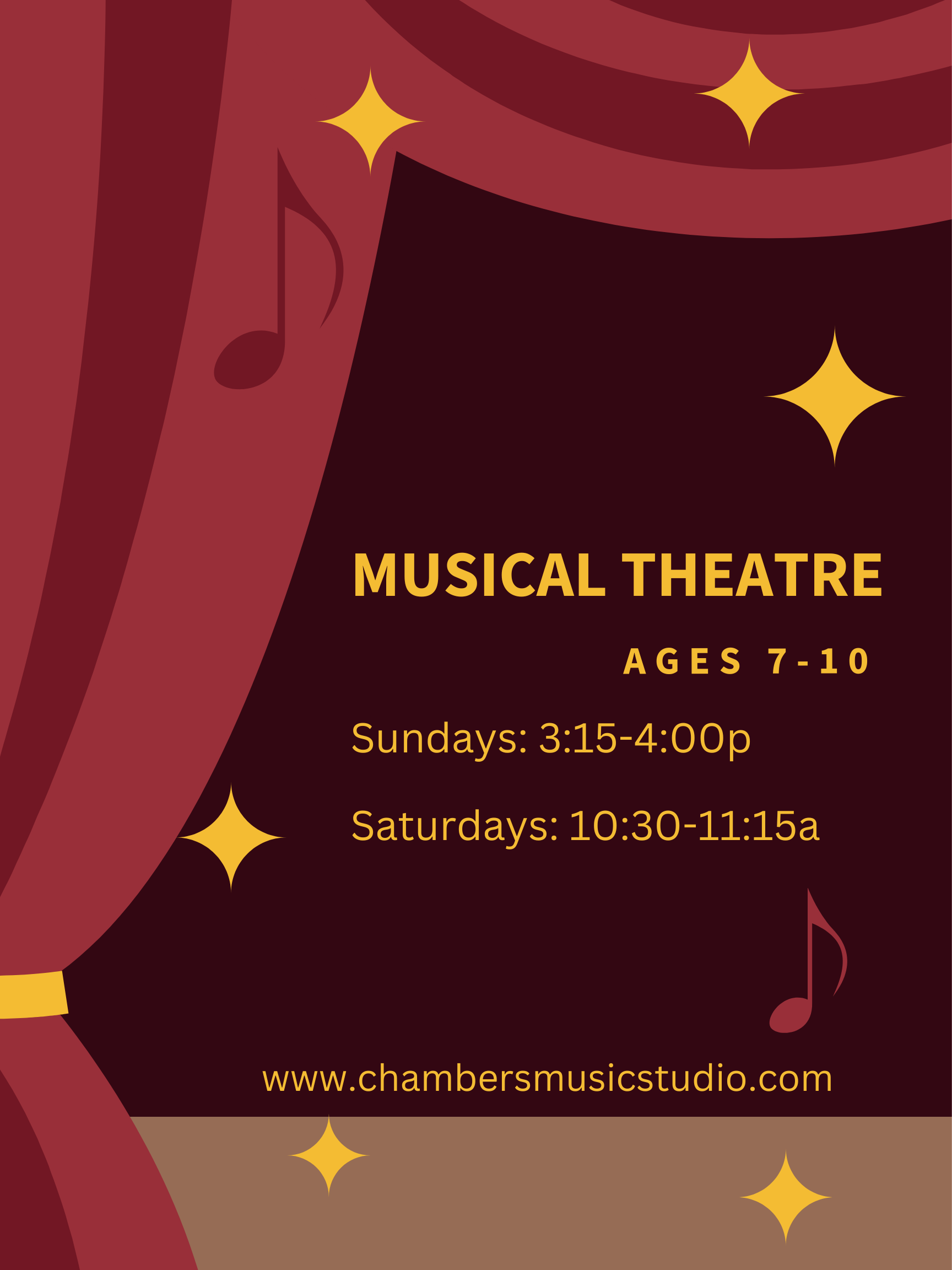 Musical Theatre Ages 7-10 Sundays 3:15-4:00 Saturdays 10:30-11:15