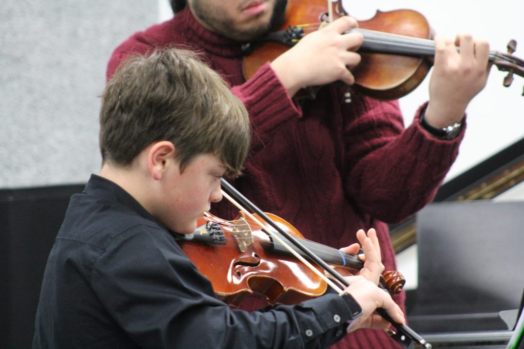 Student receiving guided music instruction at Chambers Music Studio lesson