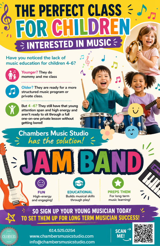 Jam band Poster - new program , perfect solution for ages 4-6 to learn music
