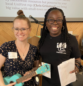 Music teacher meeting with a family during Conference Week at Chambers Music Studio in Columbus, Ohio.